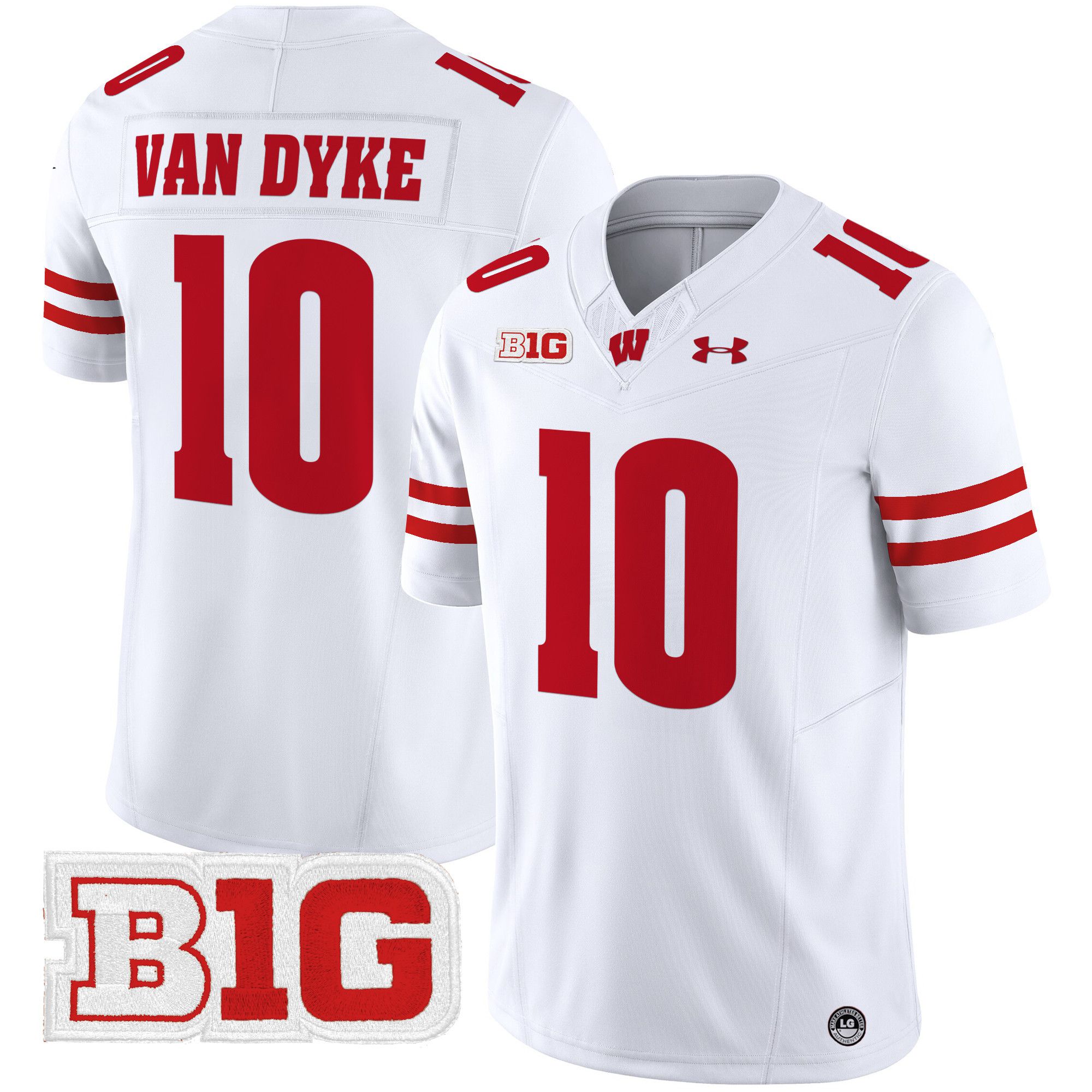Men Wisconsin Badgers #10 Van dyke White 2024 Vapor Limited NCAA Jersey->ncaa teams->NCAA Jersey